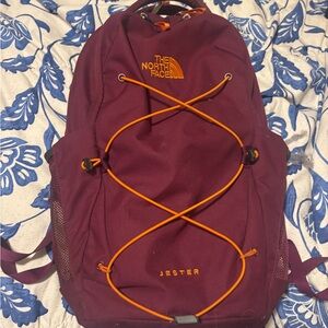 The North Face Jester Backpack - Burgundy and Orange